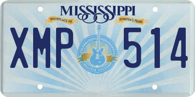 MS license plate XMP514