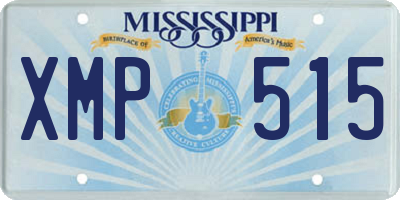 MS license plate XMP515