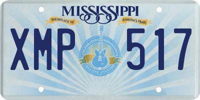 MS license plate XMP517