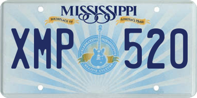 MS license plate XMP520