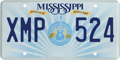 MS license plate XMP524