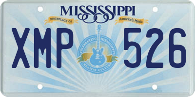 MS license plate XMP526