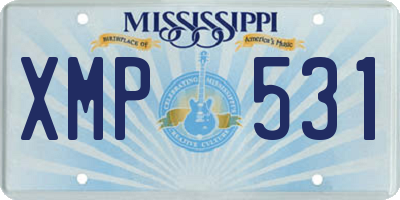 MS license plate XMP531