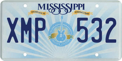 MS license plate XMP532