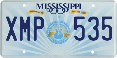 MS license plate XMP535