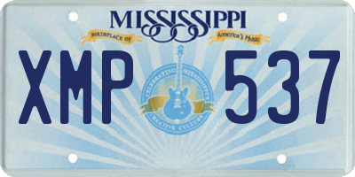 MS license plate XMP537