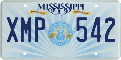 MS license plate XMP542