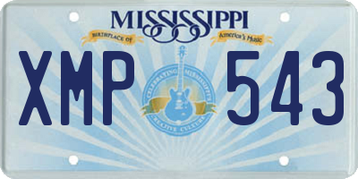 MS license plate XMP543