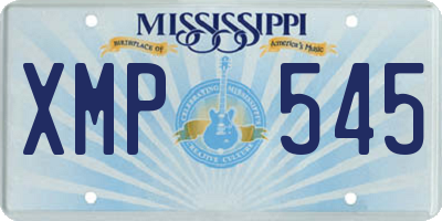 MS license plate XMP545