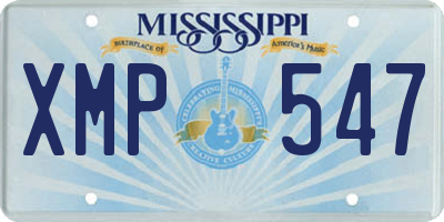 MS license plate XMP547