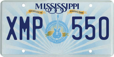 MS license plate XMP550