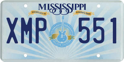 MS license plate XMP551