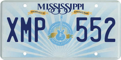 MS license plate XMP552