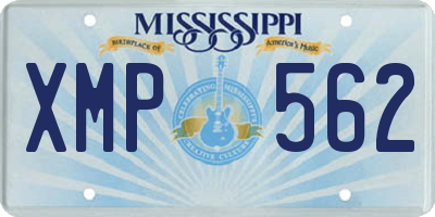 MS license plate XMP562