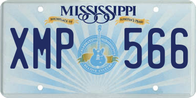 MS license plate XMP566
