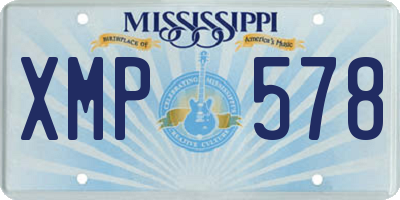 MS license plate XMP578