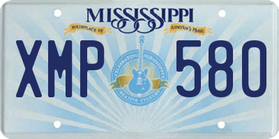 MS license plate XMP580