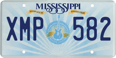 MS license plate XMP582