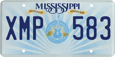 MS license plate XMP583