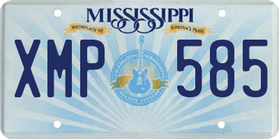 MS license plate XMP585