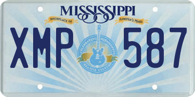 MS license plate XMP587