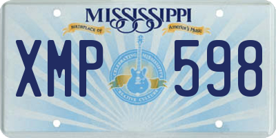 MS license plate XMP598