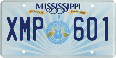 MS license plate XMP601