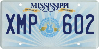 MS license plate XMP602