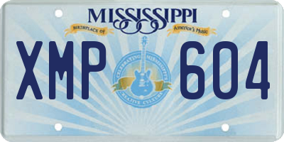 MS license plate XMP604