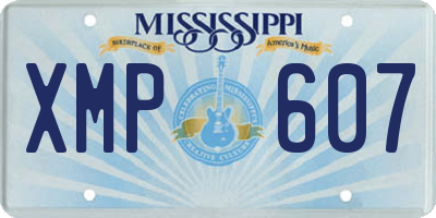 MS license plate XMP607