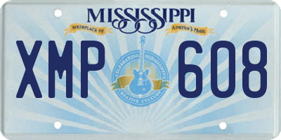 MS license plate XMP608