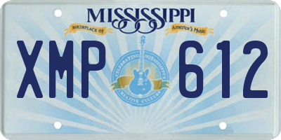 MS license plate XMP612