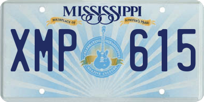 MS license plate XMP615