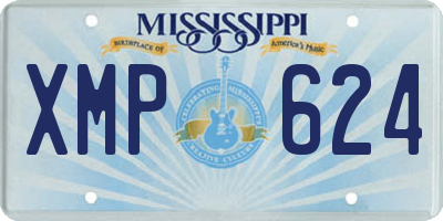 MS license plate XMP624