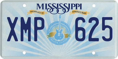 MS license plate XMP625