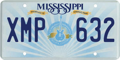 MS license plate XMP632