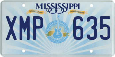 MS license plate XMP635