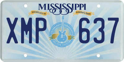 MS license plate XMP637