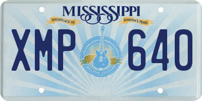 MS license plate XMP640
