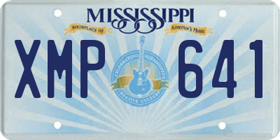 MS license plate XMP641