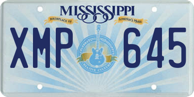 MS license plate XMP645