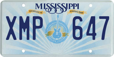 MS license plate XMP647