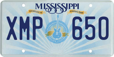 MS license plate XMP650