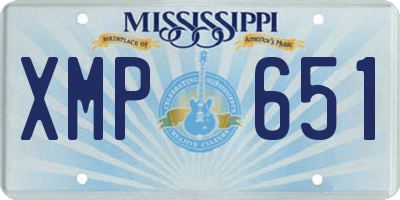 MS license plate XMP651