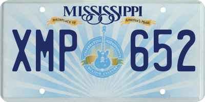 MS license plate XMP652