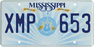 MS license plate XMP653
