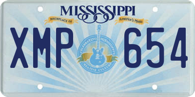 MS license plate XMP654