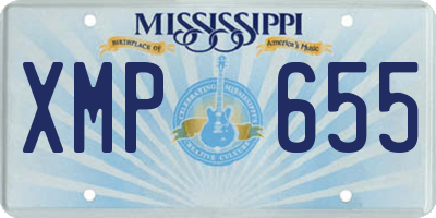 MS license plate XMP655
