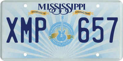 MS license plate XMP657