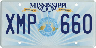 MS license plate XMP660